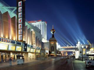 Obrazek: Boardwalk Casinos at Dusk, Atlantic City, New Jersey
