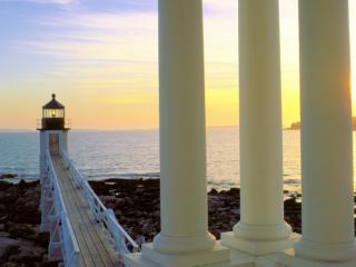 Obrazek: Lighthouse at Sunset, Marshall Point, Maine