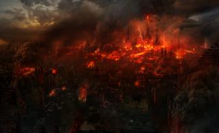 Obrazek: Palące się miasto