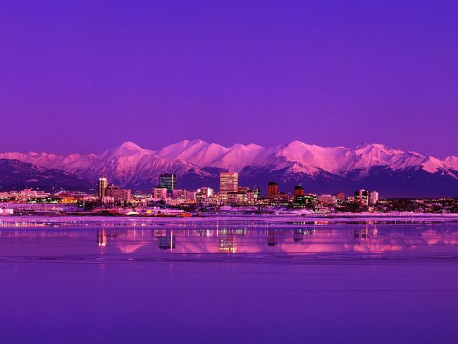 Anchorage Skyline Evening, Alaska