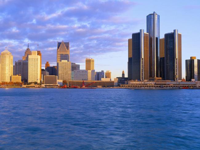 Detroit at Sunrise, Michigan