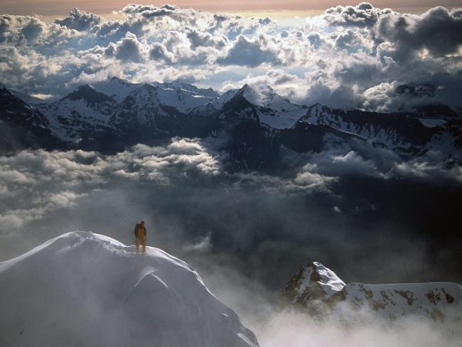 On Top of Eiger Peak, Berner Alpen, Switzerland
