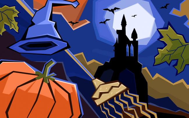 Rysunek zamku halloween