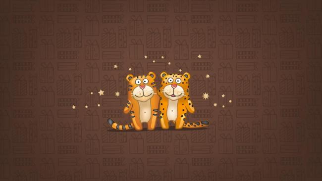 Dwa radosne tygryski
