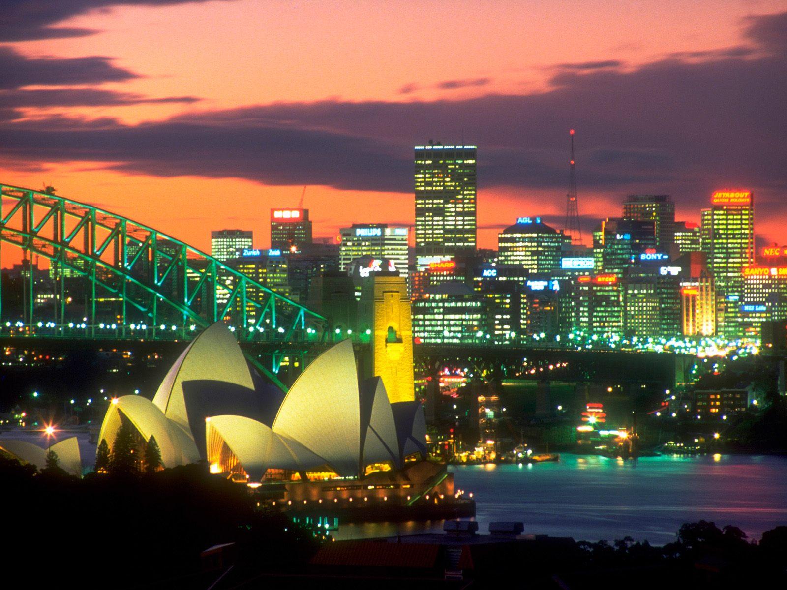 HDmax - The Lights of Sydney, Australia » Tapety Kraje HD