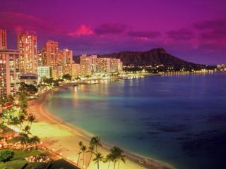 Obrazek: Waikiki at Dusk, Hawaii