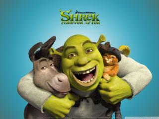 Obrazek: Shrek donkey and puss in boots shrek forever after