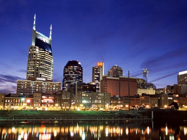 Downtown Nashville at Twilight, Tennessee